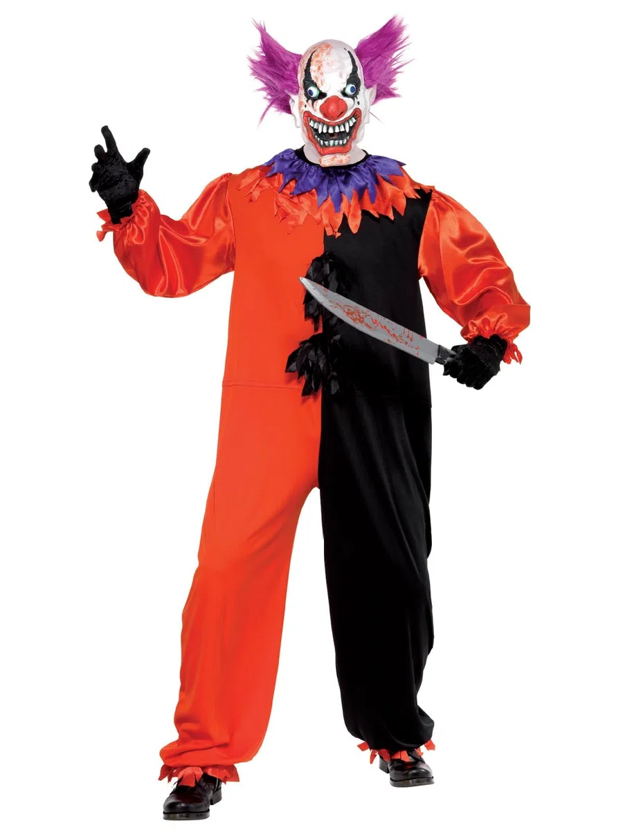 Smiffys Costume Bo Bo le clown effrayant et sinistre de cirque, avec combinaison-pantalon & masque