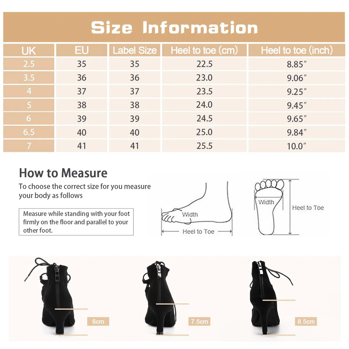 Chaussures de Danse Latine pour Femmes Salsa Bachata Zouk Tango Chaussures de Danse Sociale Danse de Salon 969