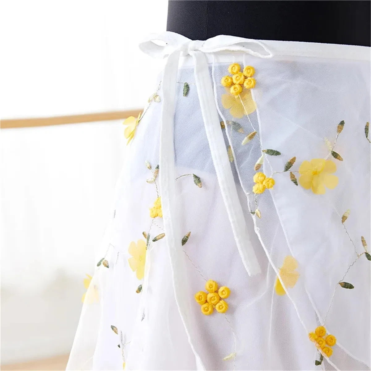 Jupes de danse ballet for femmes, jupes courtes brodées fleurs, jupe à lacets, performance for grandes filles adultes Pour Femmes