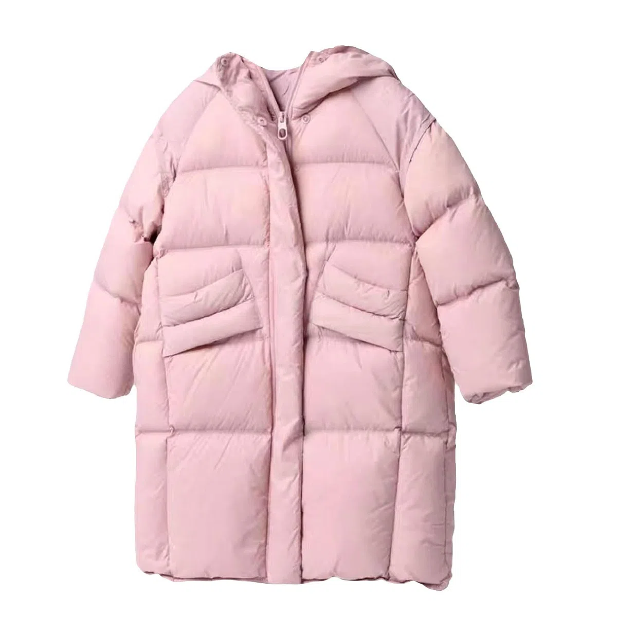 OBiQuzz Veste matelassée pour fille Transition : doudoune longue doudoune chaude veste d'hiver légère manteau matelassé couleur unie manteau d'hiver coupe-vent veste de survêtement épais confortable