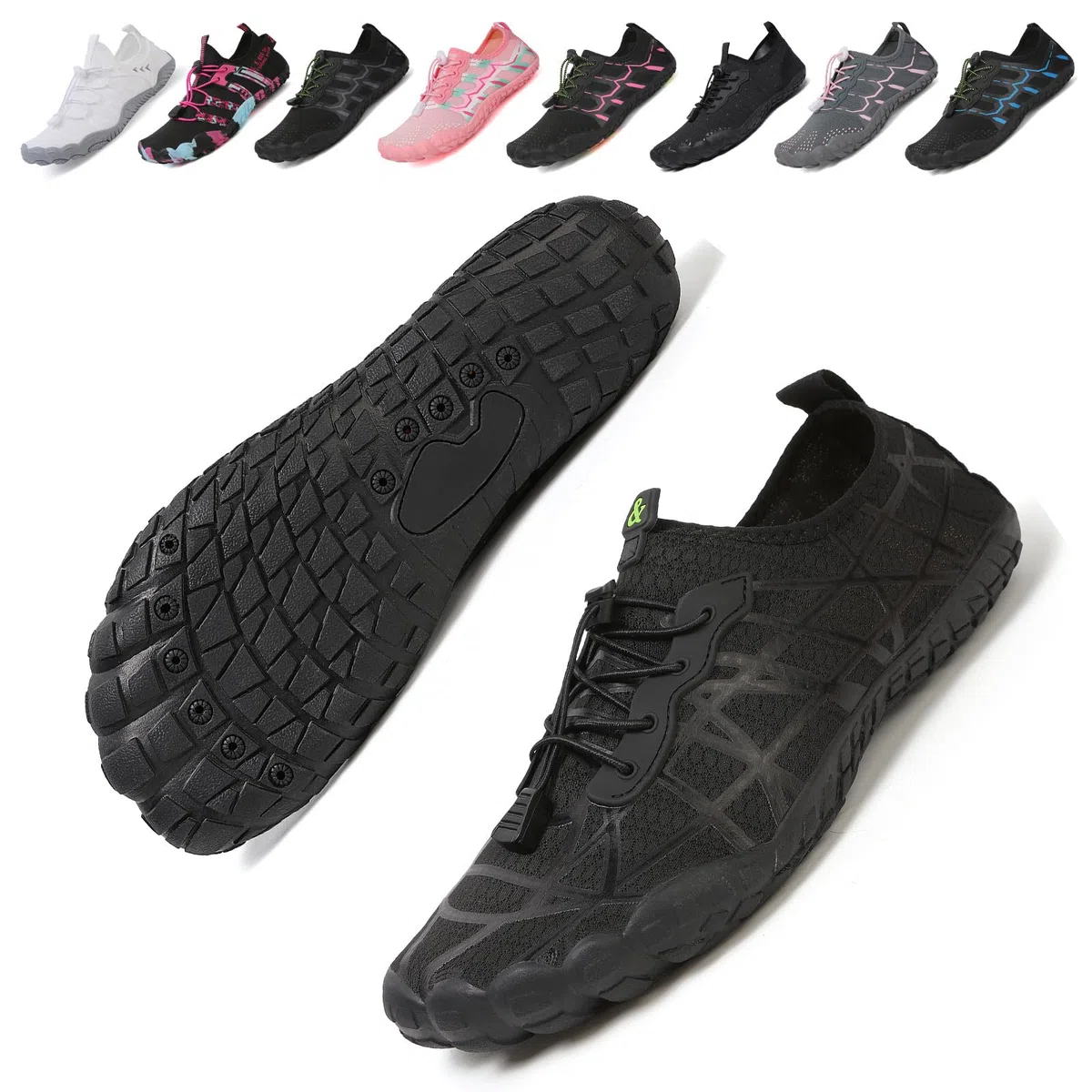 Chaussures aquatiques pour femme et homme - Chaussures pieds nus pour femme - Chaussures de natation pour femme - Chaussettes aquatiques antidérapantes - Séchage rapide - Légères