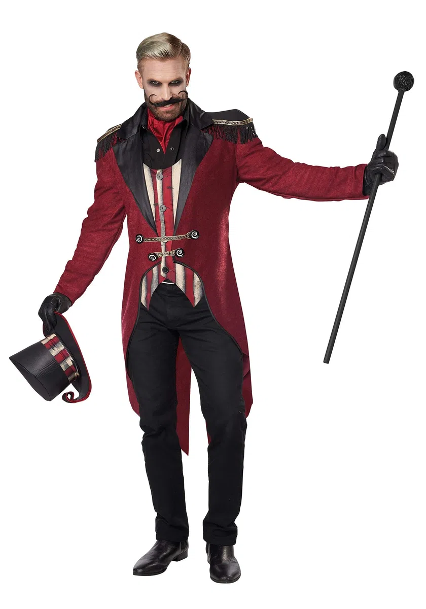 CALIFORNIA COSTUMES Costume de dompteur effrayant pour homme, rouge, noir et blanc