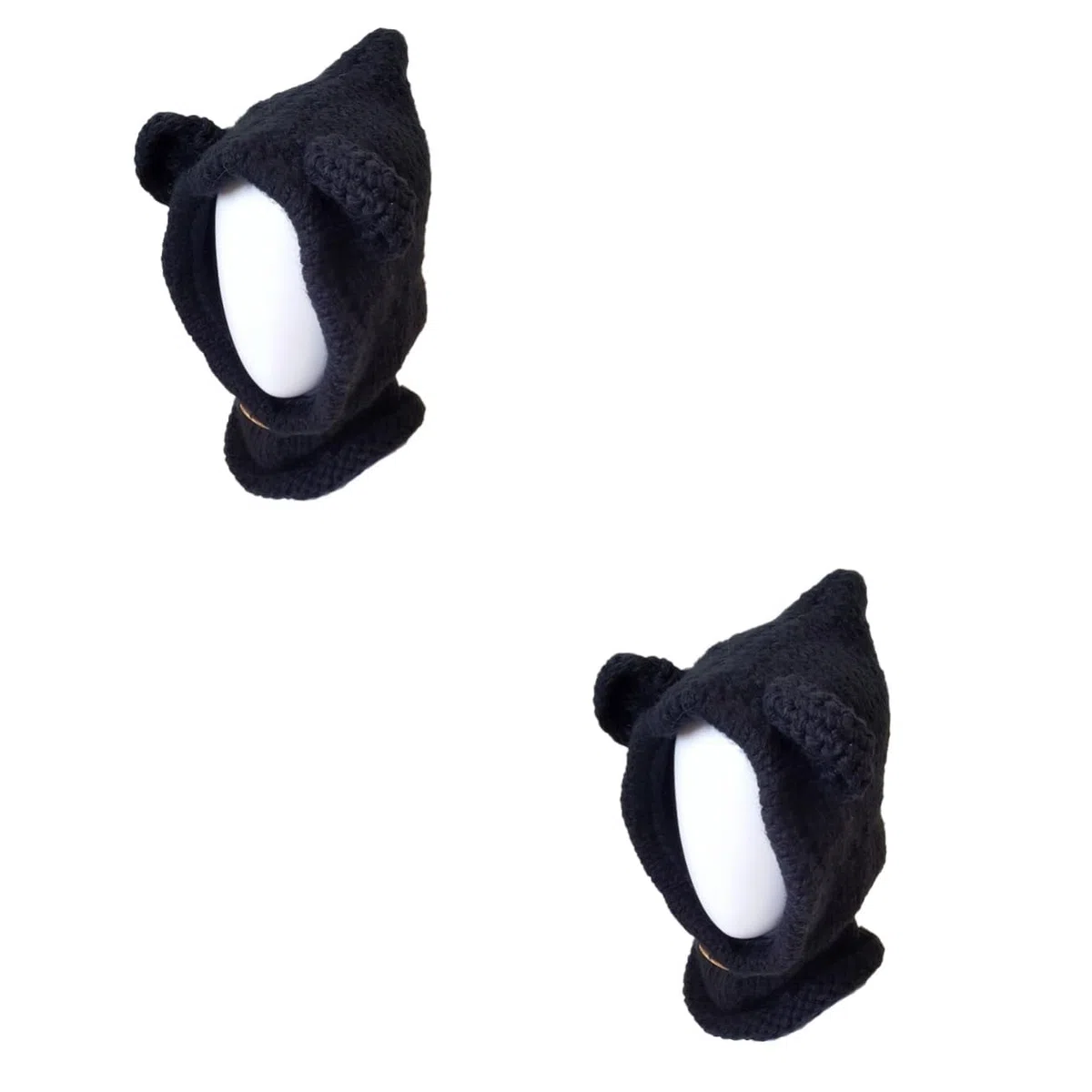 SHERCHPRY Lot de 2 chapeaux avec écharpe pour enfant Bonnet tricoté en laine Bonnet en laine Bonnet en laine Bonnet en laine