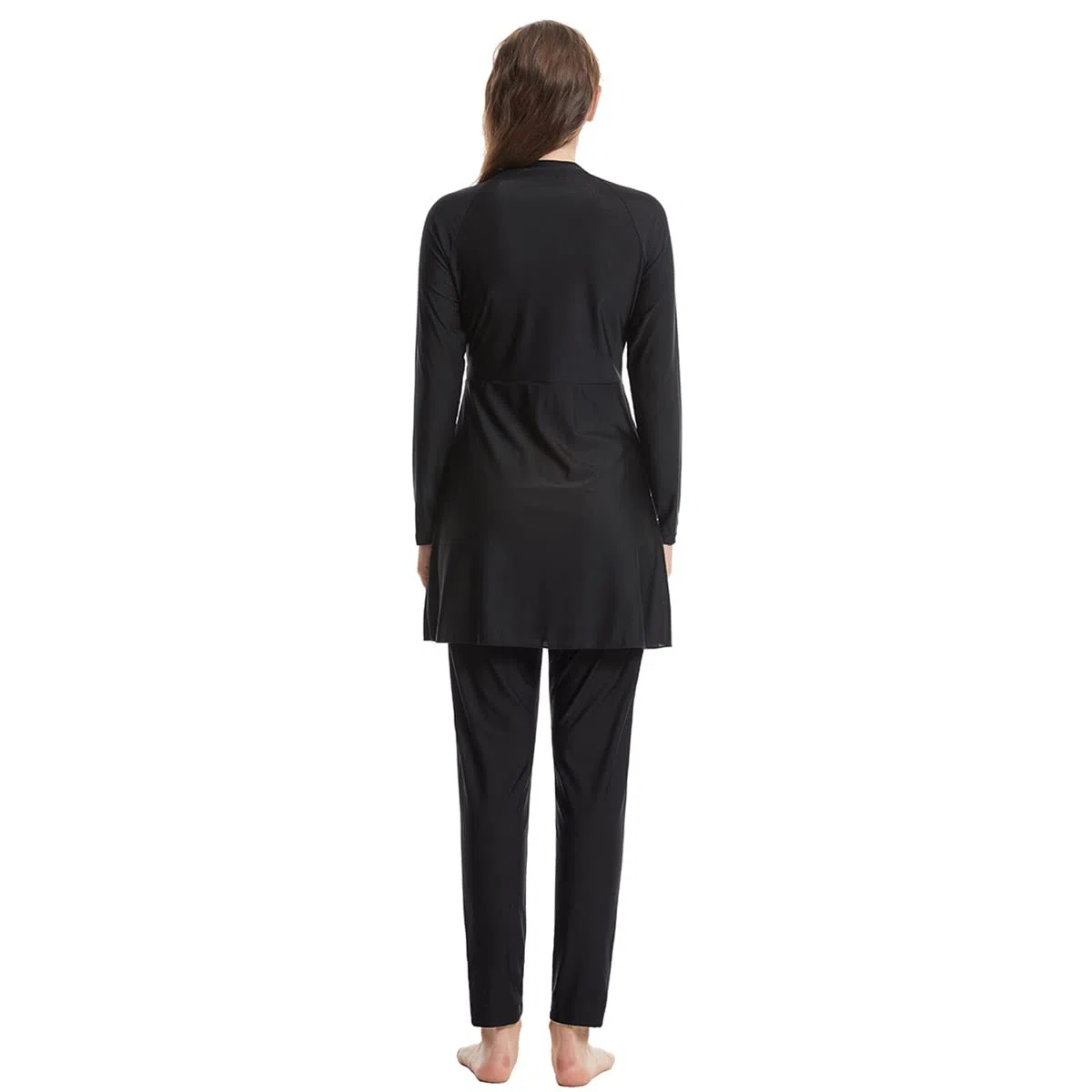 Maillot de bain 3 pièces pour femme musulmane - Burkini islamique - Couverture complète - Haut de bain à manches longues avec pantalon - Hijab - Tankini - Tenue de plage d'été