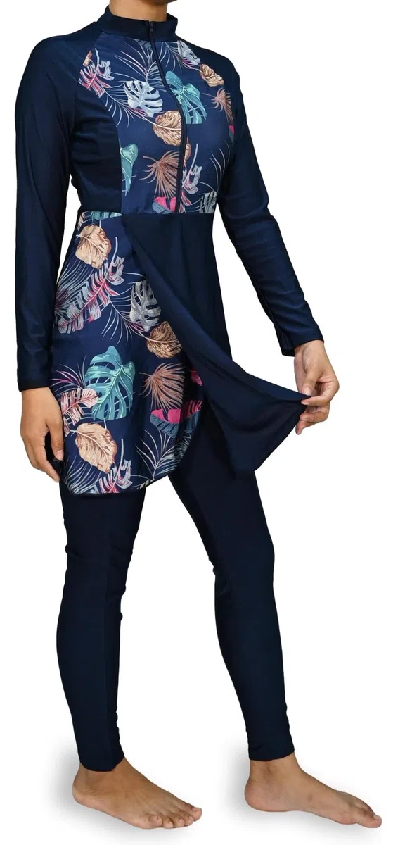 Burkini Intégral - Maillot de Bain Floral avec Jupe