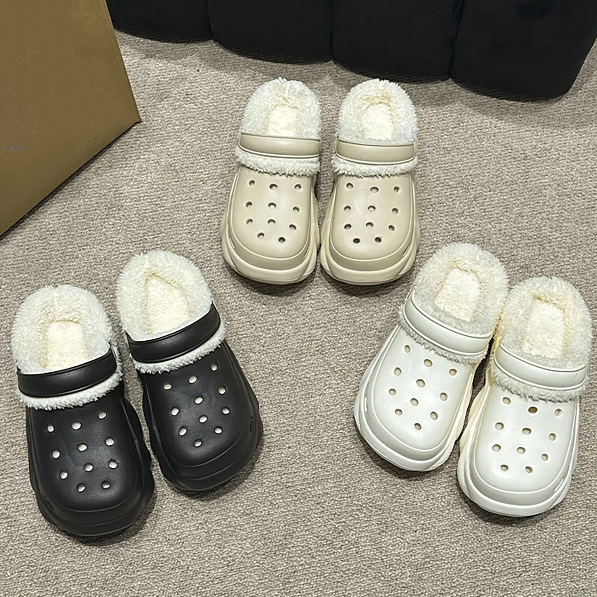 Chaussons Femme Chaussures Ete Hiver Homme Chausson Été Confortable Laine Mamie Pantoufle Tatane Rigolo Enfant Mule Bottes Claquettes Espadrille Femmes Pantoufles Chaudes Chaussettes Antidérapantes