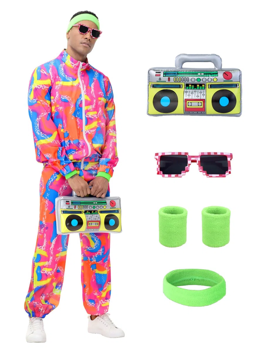 Survêtement années 80 pour homme et femme, coupe-vent fluo rétro années 90, tenue de sport hip-hop pour couple Rechercher sur cette page