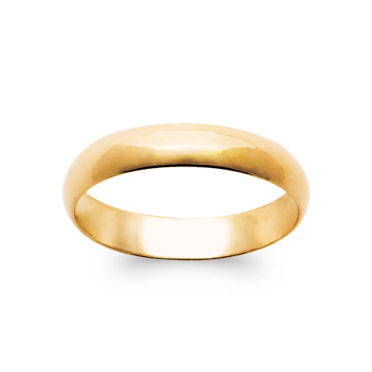 Tata Gisèle Bague Alliance Mixte en Plaqué Or 18 Carats - Largeur 4 mm - Gravure Incluse - Sachet Velours ou Ecrin