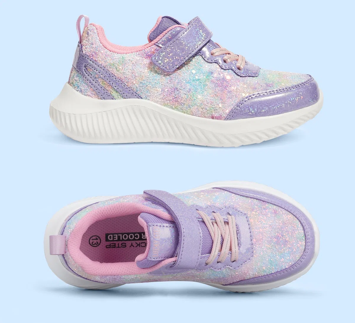 LUCKY STEP Baskets à pour Enfants Mode Étincelantes Princesse Tennis Brillants Chaussures de Sport à Sequins pour Enfants/Garçons/Filles