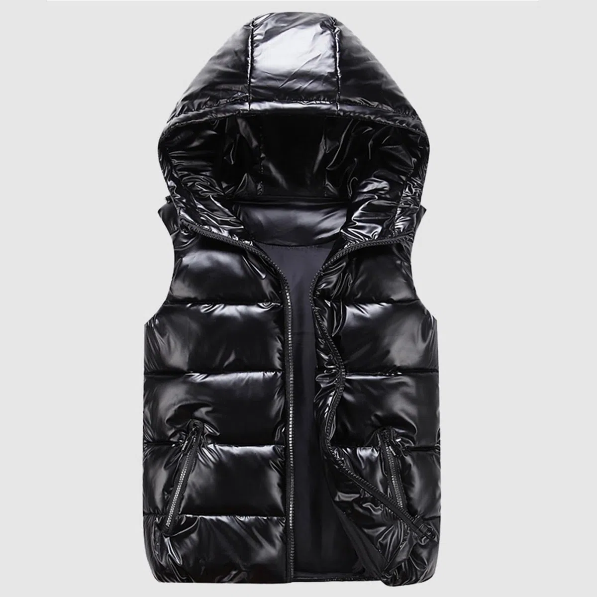 Générique Veste sans manches femme composite solide à fermeture éclair poche extérieur automne-hiver vêtement d’extérieur coupe-vent décontracté