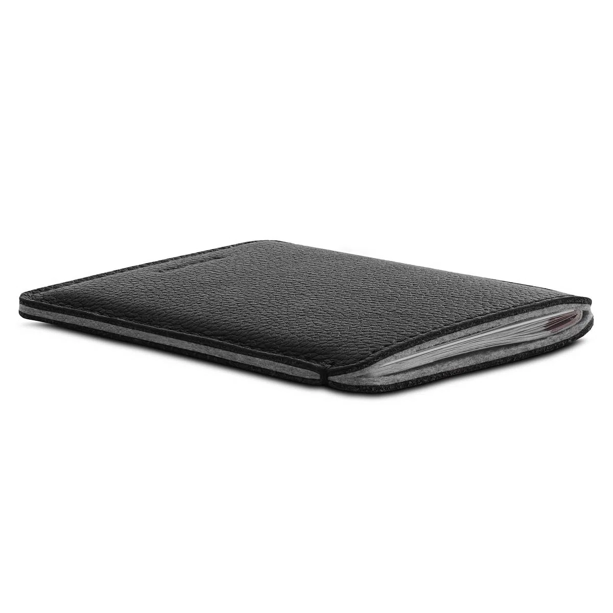 Woolnut Housse en Cuir Pleine Fleur pour Passeport - Noir