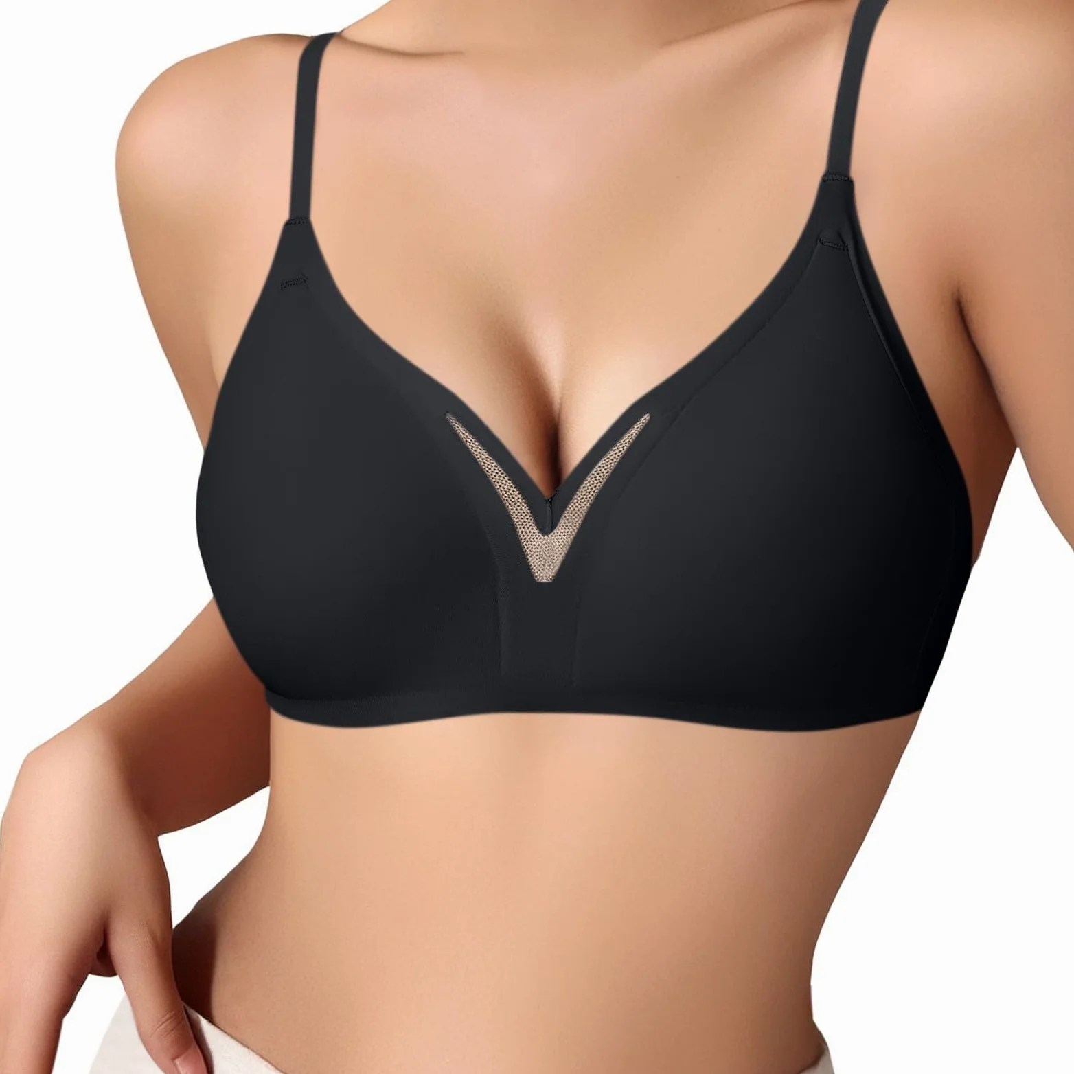 Soutien-Gorge Dos Nu pour Femme - Push Up - Bretelles rembourrées - Soutien-Gorge Push-up - sans Fil - Gros Seins au Quotidien - sans Fil - sans Couture - Lissage - Mode Automne été