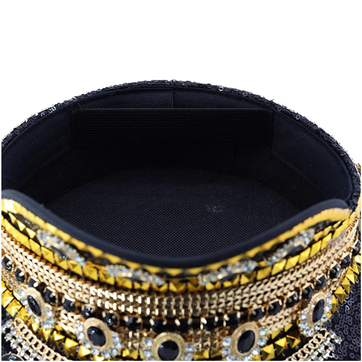 Chapeau marin clouté à strass pour femmes, adolescentes, filles avec motif étincelant pour fêtes à thème, festival de musique, accessoire de festival de musique