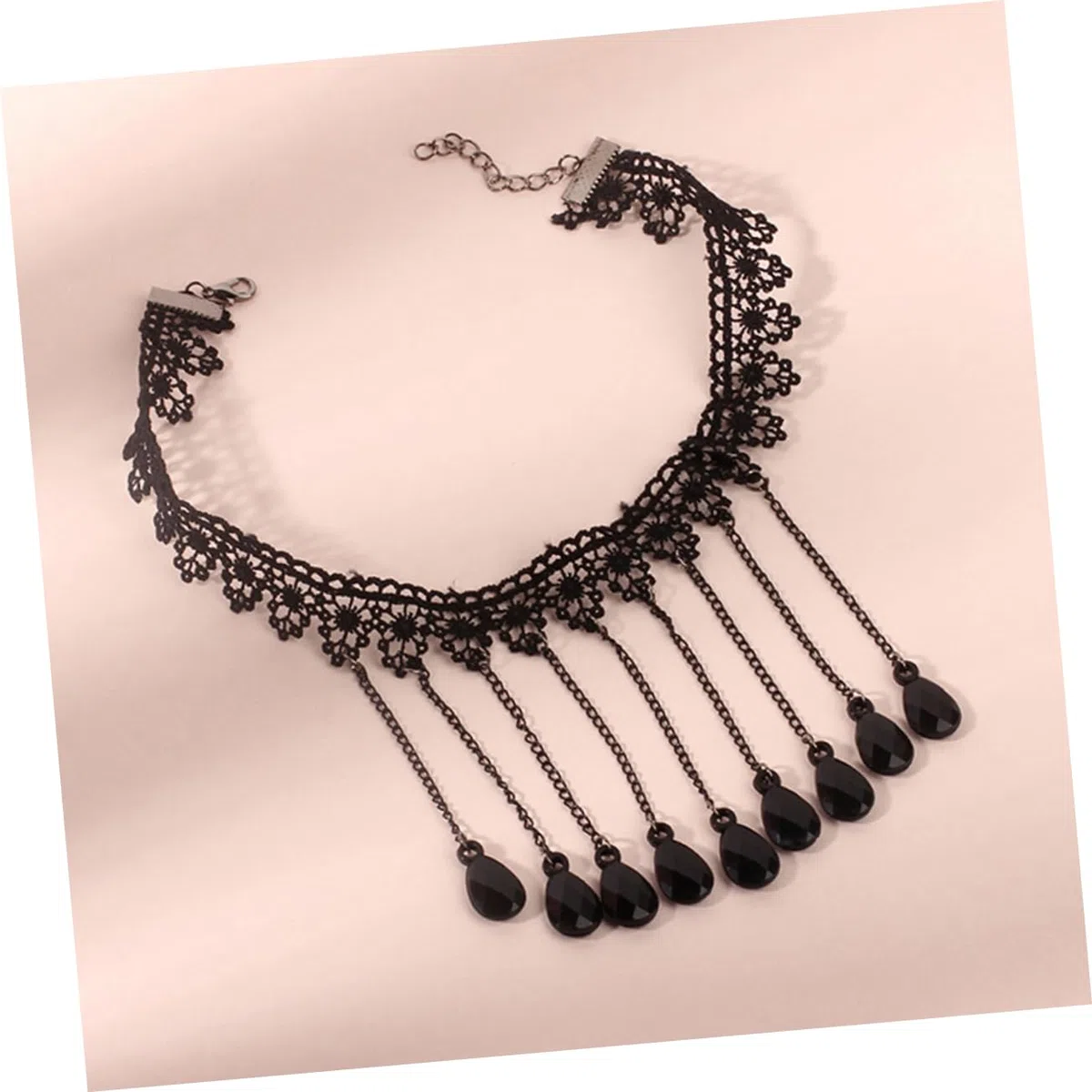 LIFKOME 9pièces Collier Gothique Avec Pendentif Accessoire Halloween Dentelle Et Franges Pour Cosplay
