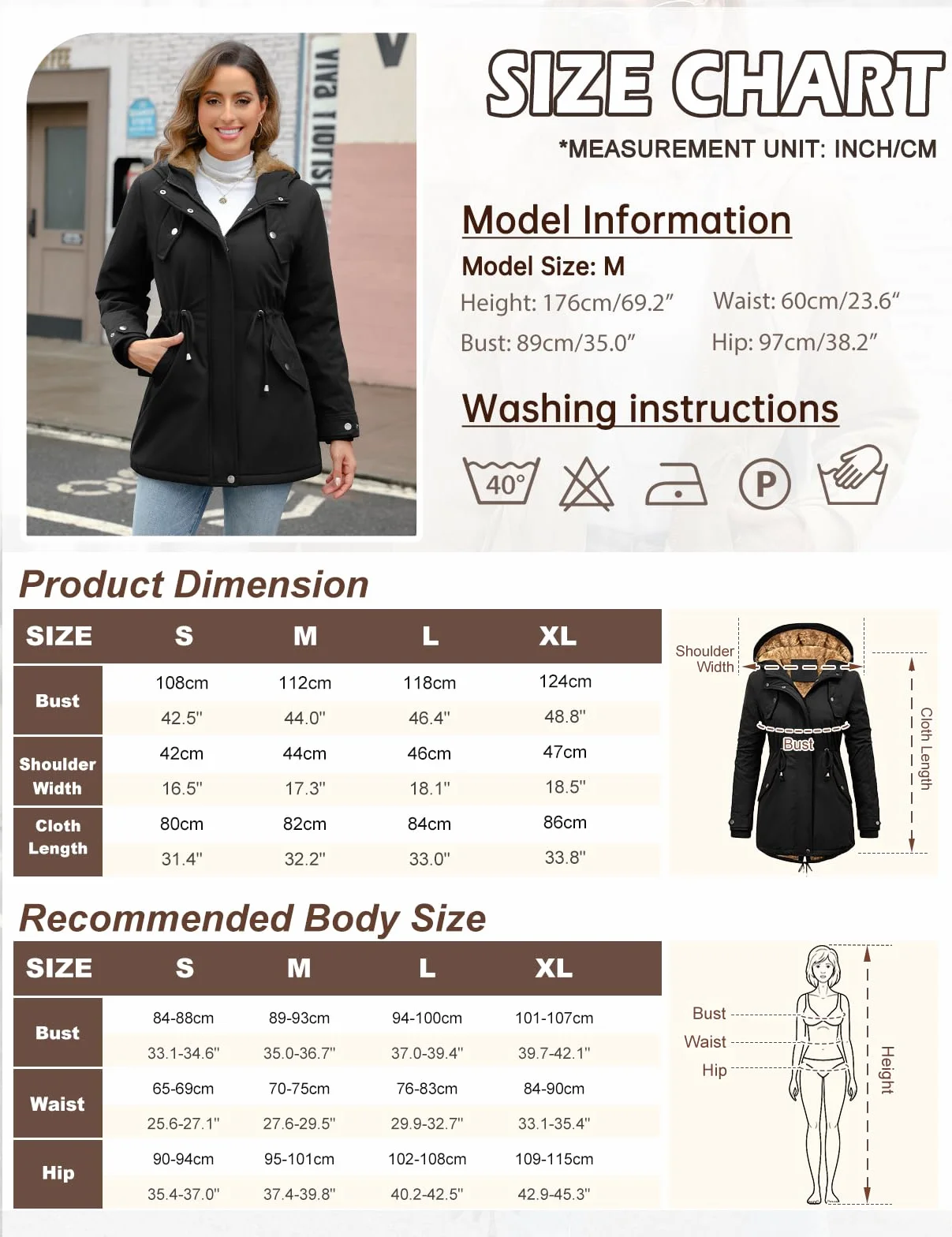 Nadeer Manteau Femme Hiver Polaire Chaud Veste Parka Manteau à Capuche Manches Longues Blouson Zippé Outercoat avec Poches