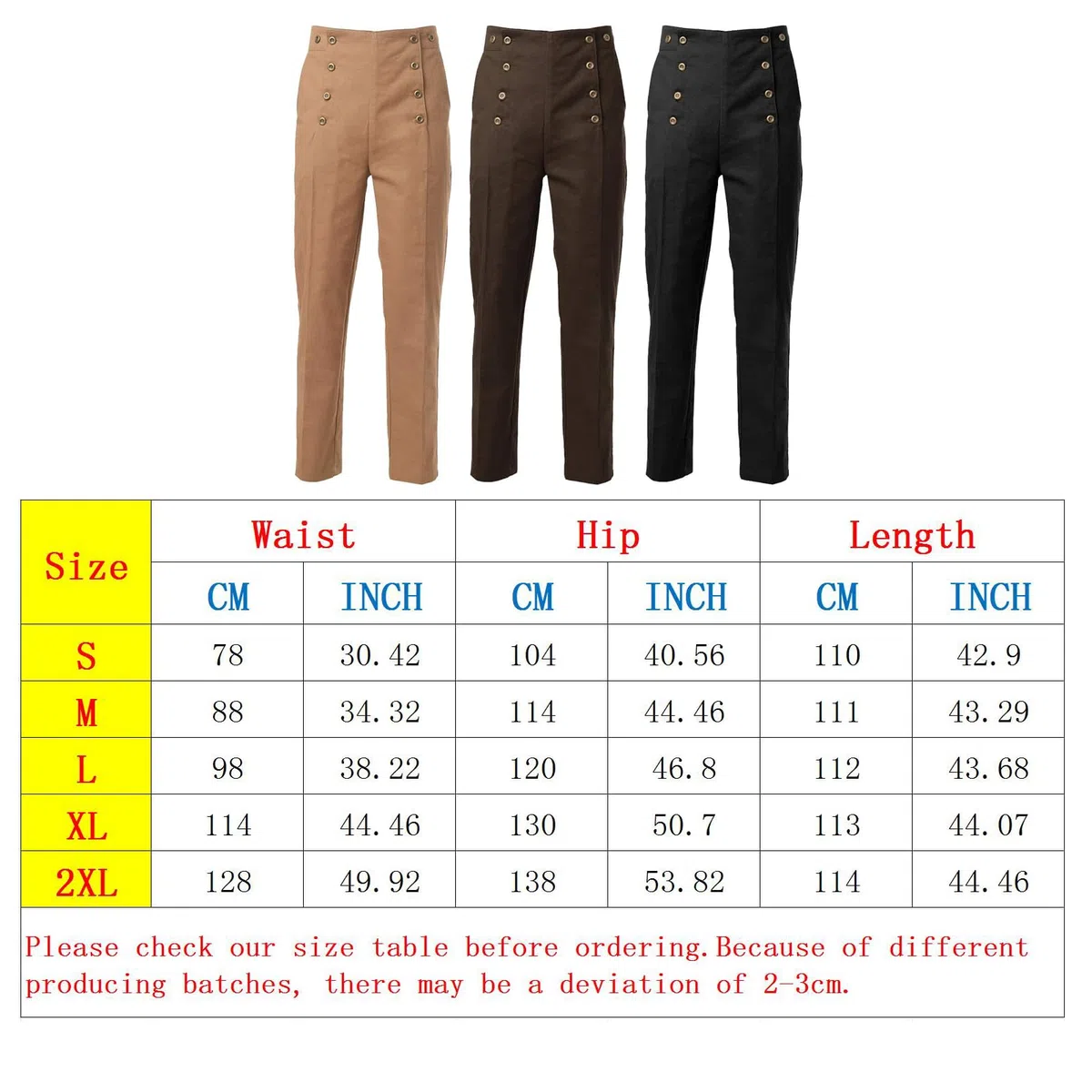 BPURB Pantalon Victorien pour Homme Style Vintage Steampunk Gothique Punk Cosplay Pantalon
