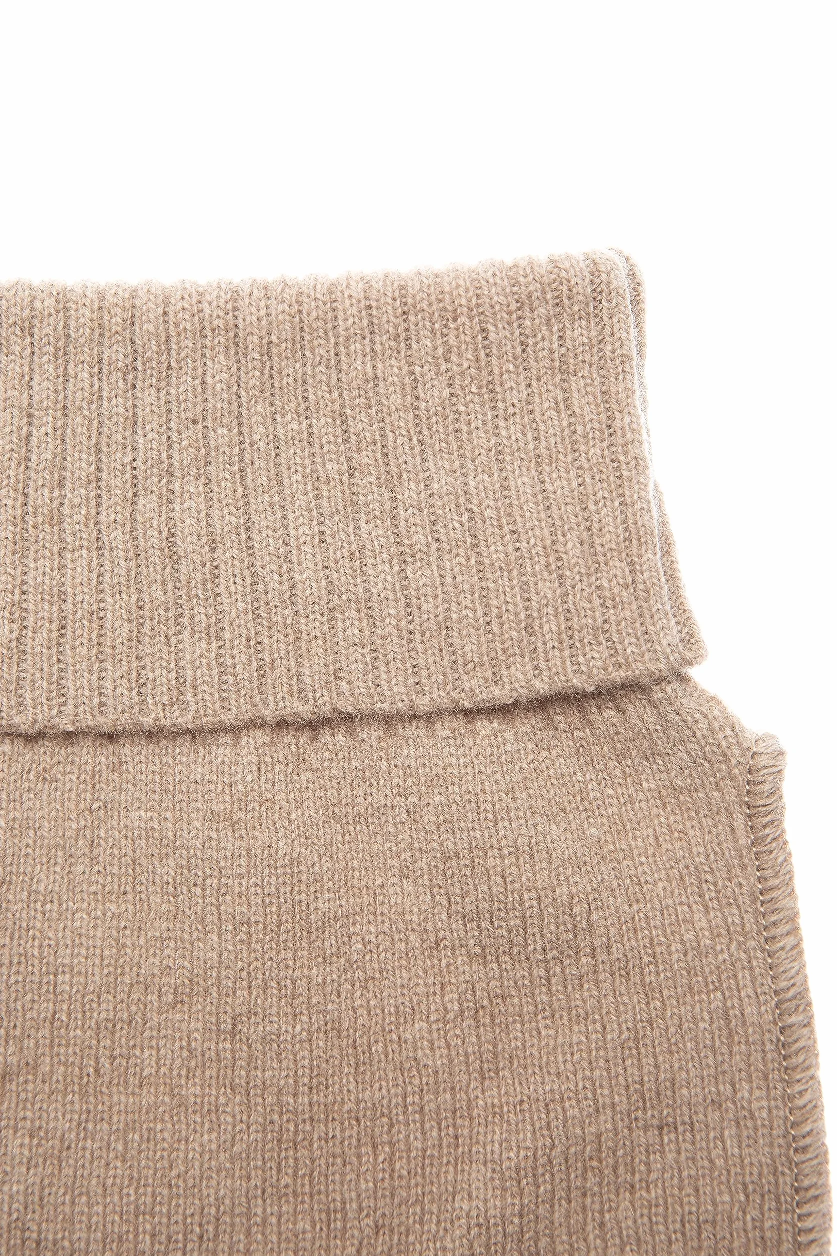Écharpe tubulaire en laine pour enfants, super douce et chaude, tricotée, pour protéger le cou en automne et hiver, écharpe nuisette beige – filles garçons 3 – 10 ans