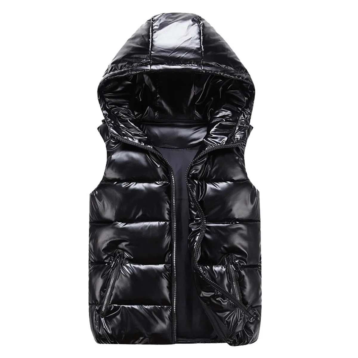Générique Veste sans manches femme composite solide à fermeture éclair poche extérieur automne-hiver vêtement d’extérieur coupe-vent décontracté