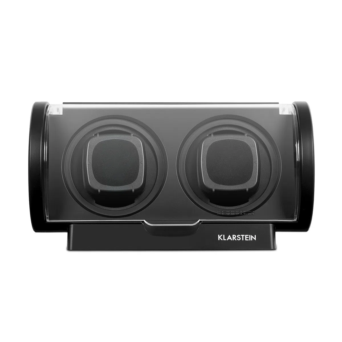 KLARSTEIN Lugano - Remontoir Automatique pour 2 Montres, 4 Modes de Rotation, Boîtier en Plastique résistant, Grande fenêtre de visualisation Transparente, Noir