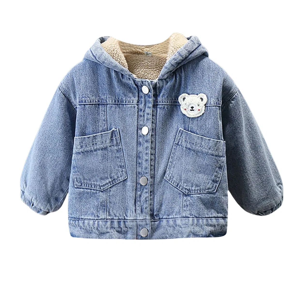 Generisch Veste en jean pour bébé - Vêtement épais - Chaud - Mignon - Pour garçon - Combinaison de neige - Veste polaire - Cadeau de Noël