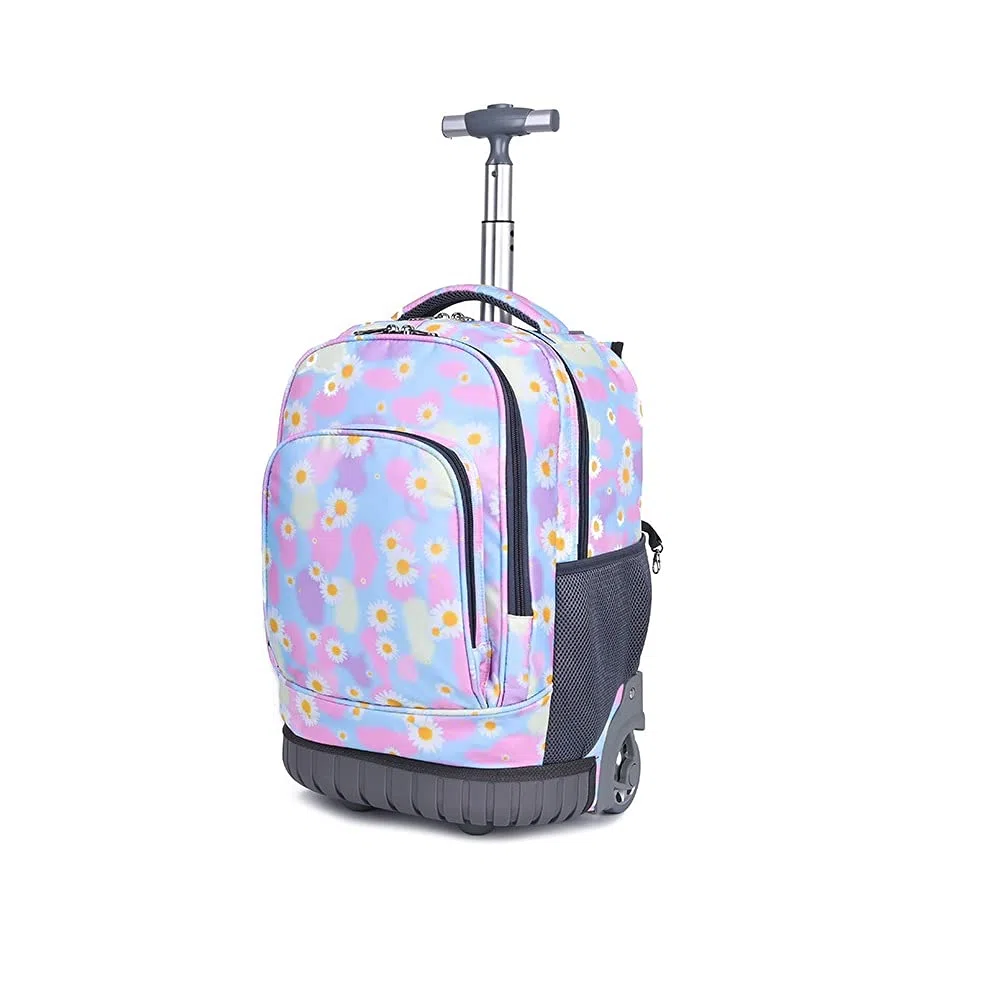 Trolley Sac à Dos avec 2 Roulettes Cartable Roulette Scolaire Bagages Cabine Loisir Voyage Enfant Fille Garçon