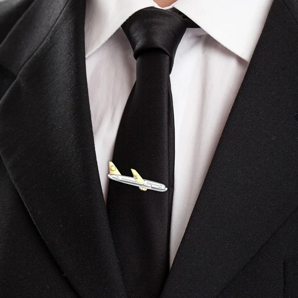 Pince À Cravate pour Hommes, Pinces À Cravate d'avion pour Hommes, Pince À Cravate d'avion Personnalisée, Pièces De Cravate De Chemise d'affaires pour Fête De Réunion De Mariage
