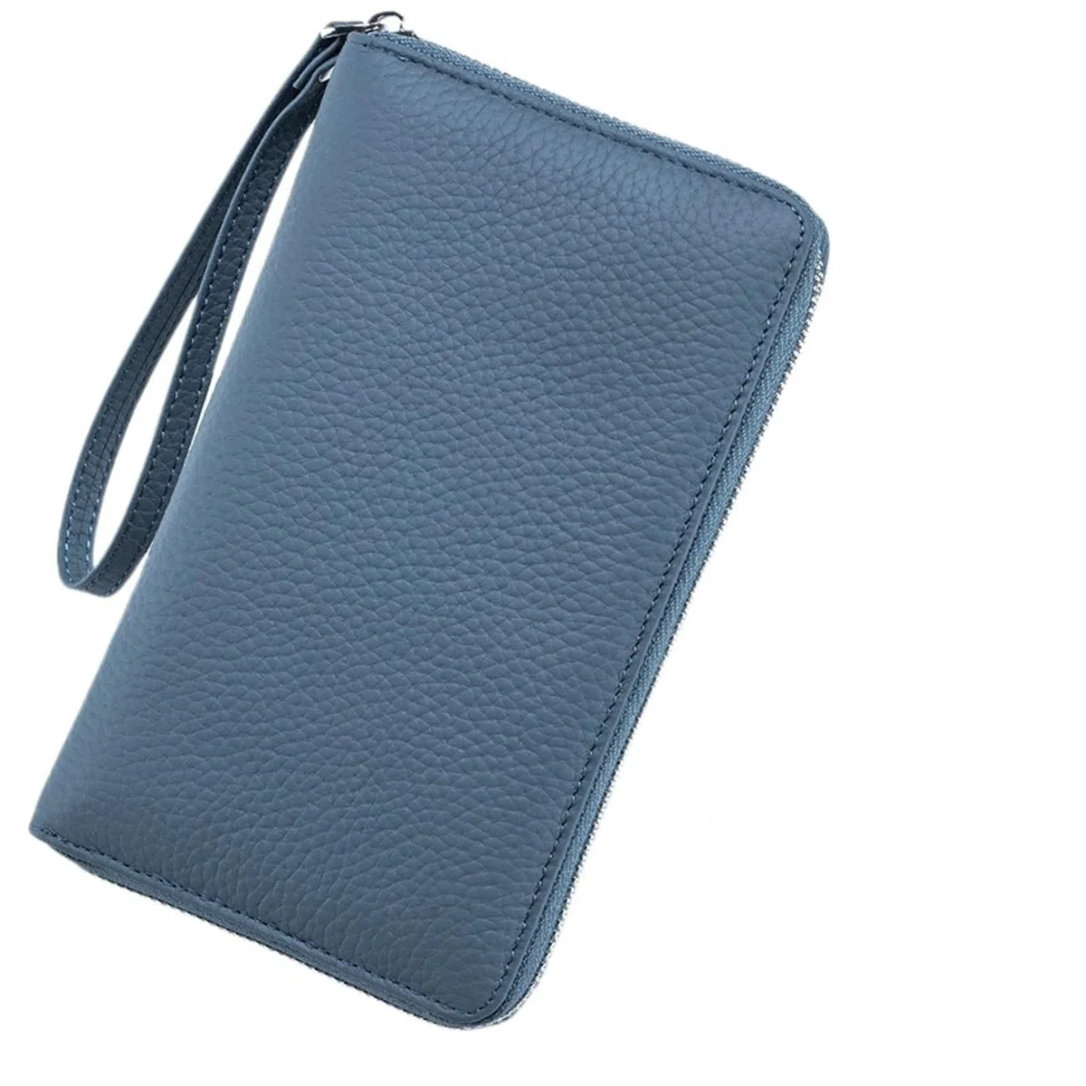 Protège Passeport Étui de Voyage en Cuir véritable for Passeport, Portefeuille Long, Porte-Cartes, Porte-Monnaie, Documents(Blue)