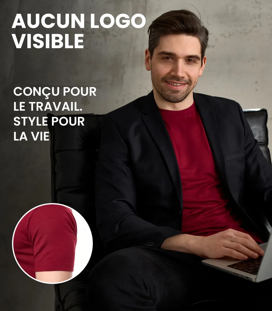 Merino.tech Tee Shirt Homme - T Shirt Sport Homme Merinos en sous Vetement Merinos à Manches Courtes