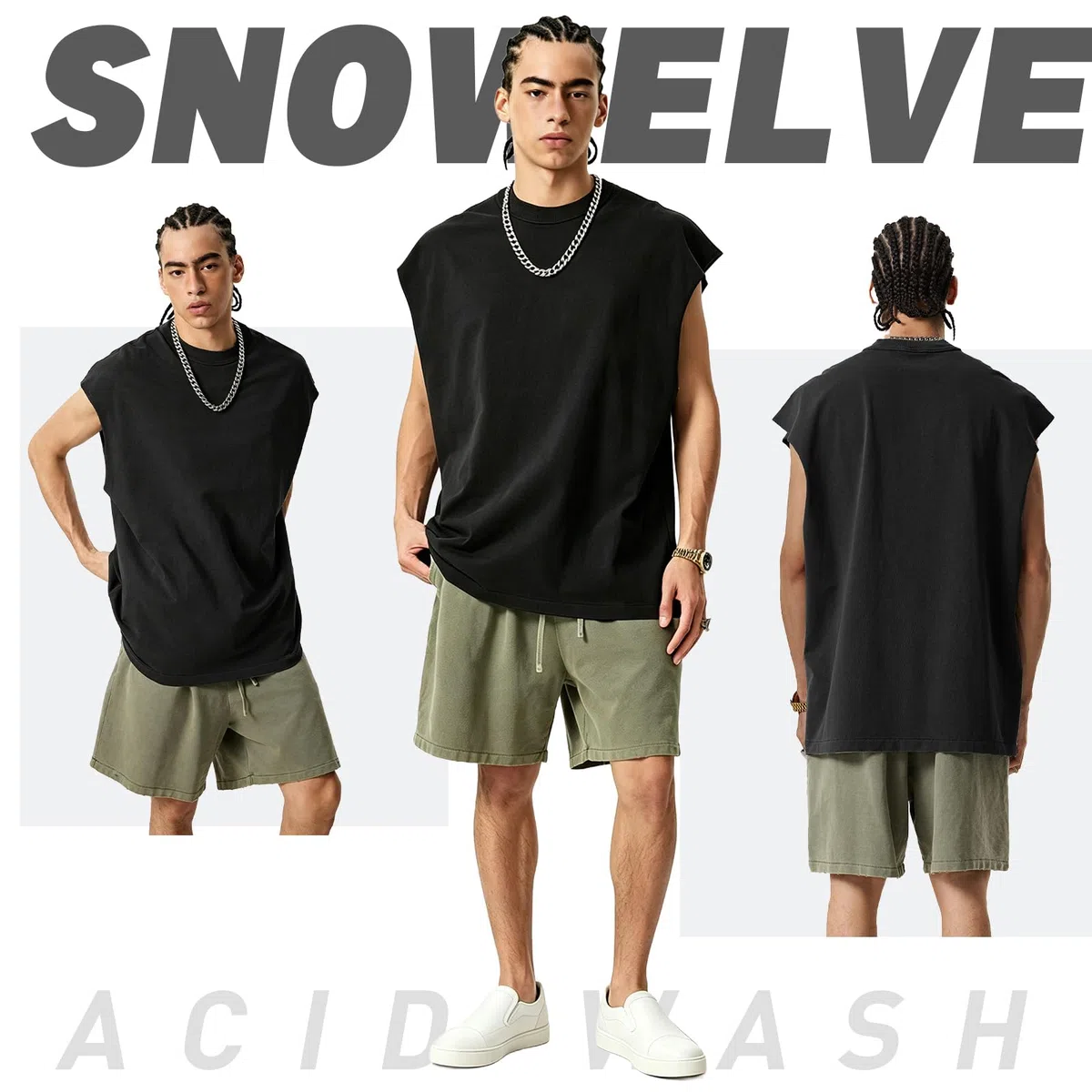 Débardeur d'été sans manches pour homme - T-shirt ample - Sans manches - T-shirt fonctionnel pour homme