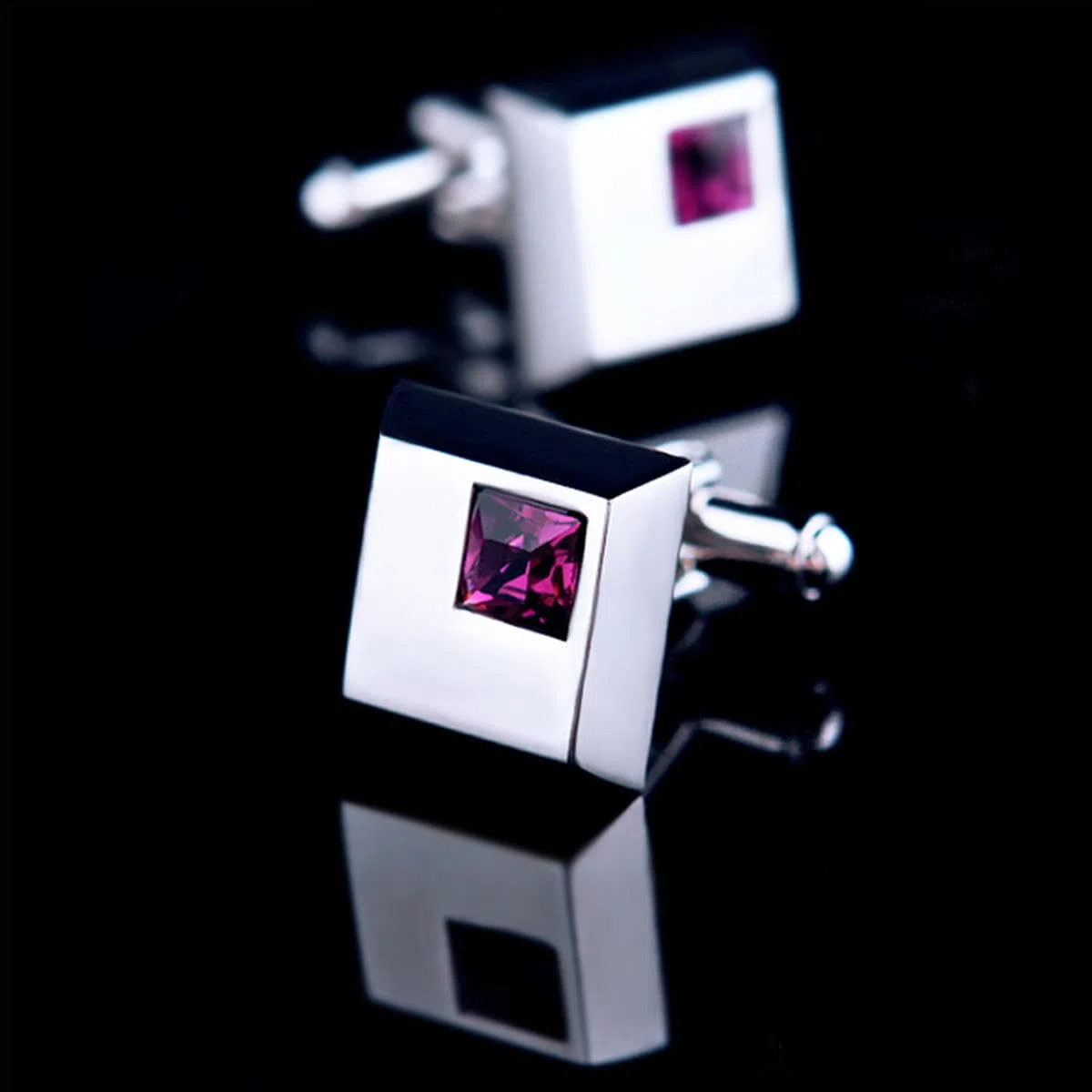 Boutons de Manchette Clip de Cravate pour Cravate épingle de Cravate de Haute qualité pour Hommes Barres de Cravate en Cristal Violet Boutons de Manchette Clip de Cravate Set invités