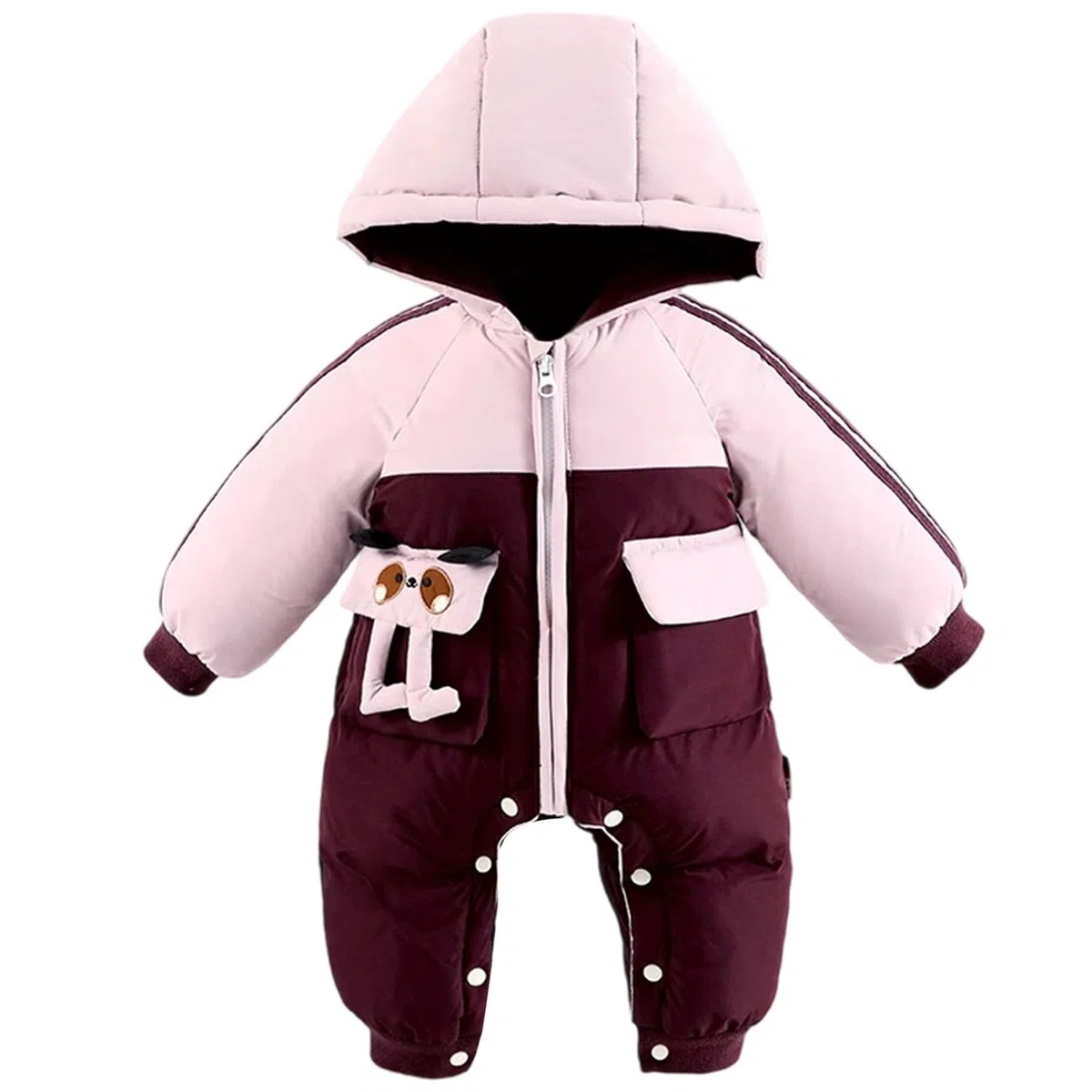 Combinaison De Neige Bébé Enfant Hiver Barboteuse À Capuche Ours Grenouillère En Polaire Pour Manteau Veste Habit Bebe Fille Chauds Coupe-Vent Jumpsuit