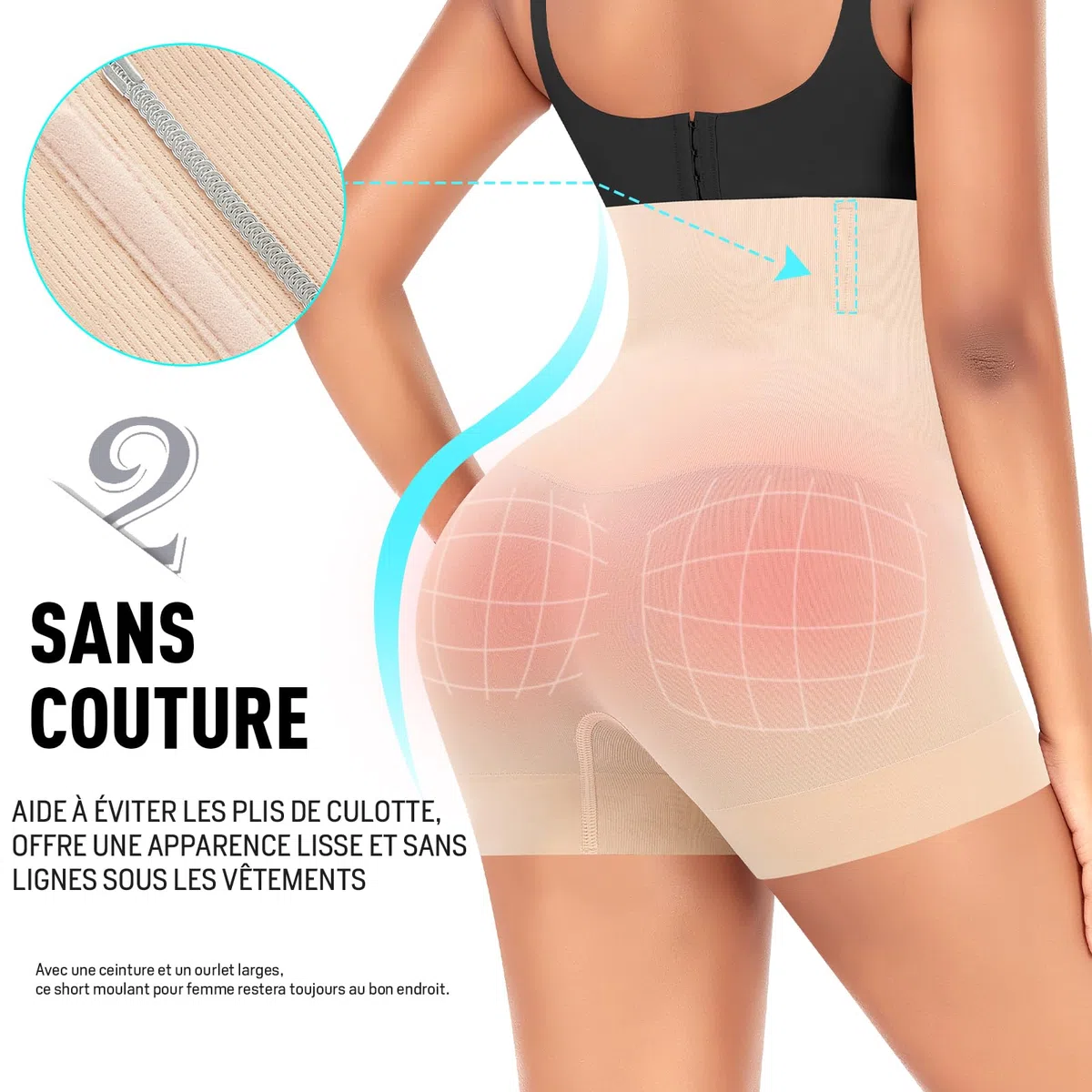 YARRCO Short Gainant Femme Ventre Plat Invisible 430-2XL NGNGNGNG 12345