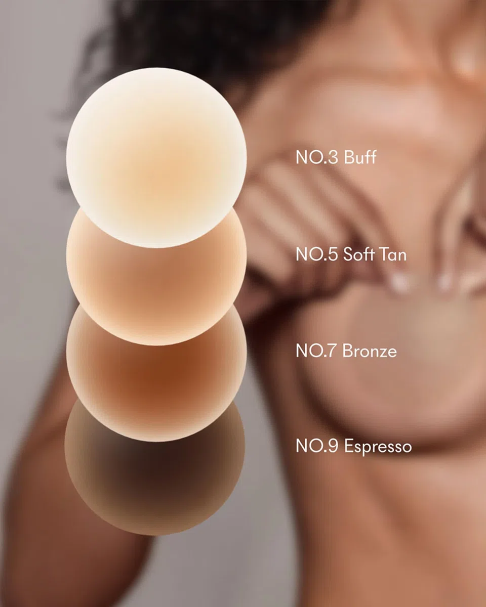 Nudwear NOOD New York Cache-tétons adhésifs pour femme, Numéro 7 Bronze, 3