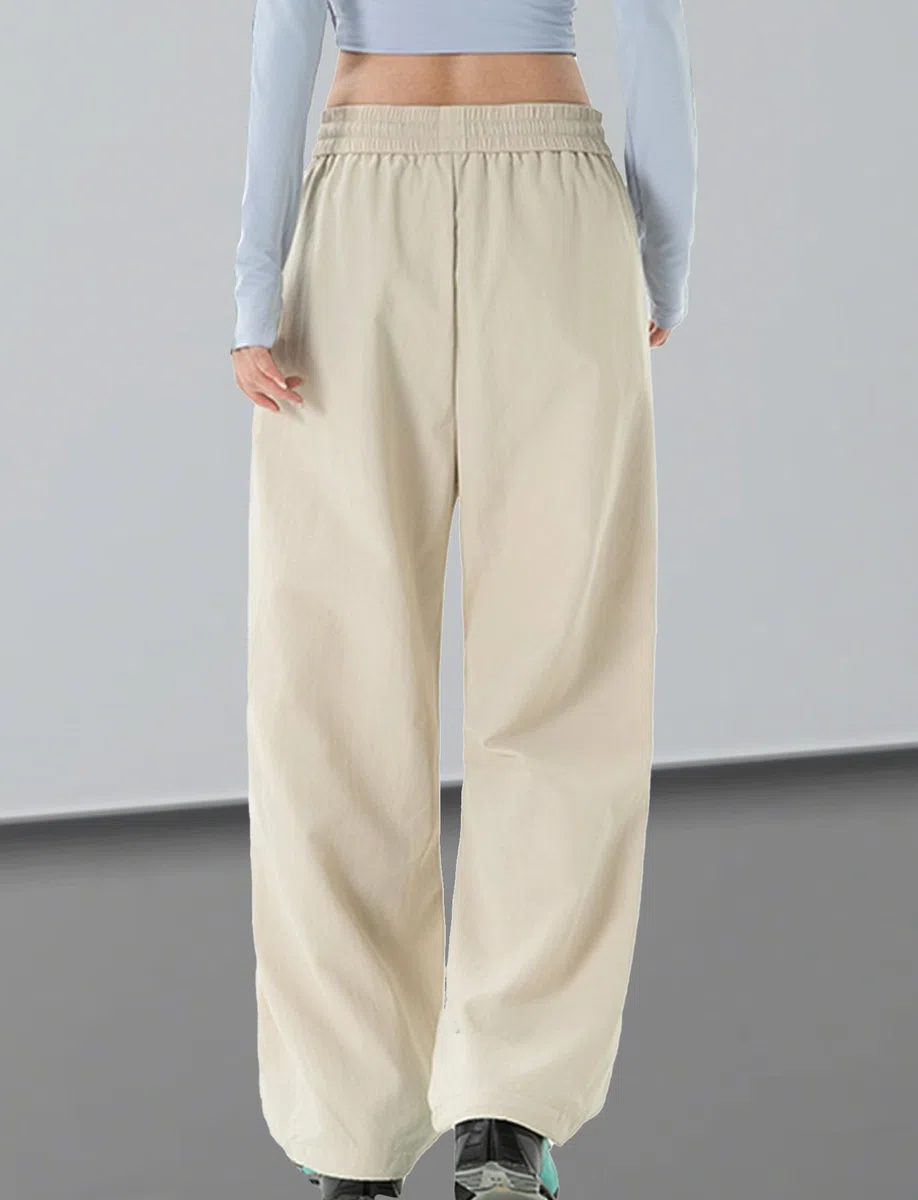 FEOYA Pantalon de Randonnée Femme Droit Pantalon Cargo avec zippée Poche Léger Respirant Jogging Trekking Imperméable Extérieur Beige XL