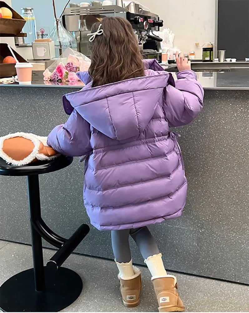 Veste d'hiver pour enfant fille parka d'hiver garçon avec capuche en fourrure Parka chaude pour l'extérieur Manteau d'hiver en duvet pour enfant Veste matelassée pour fille