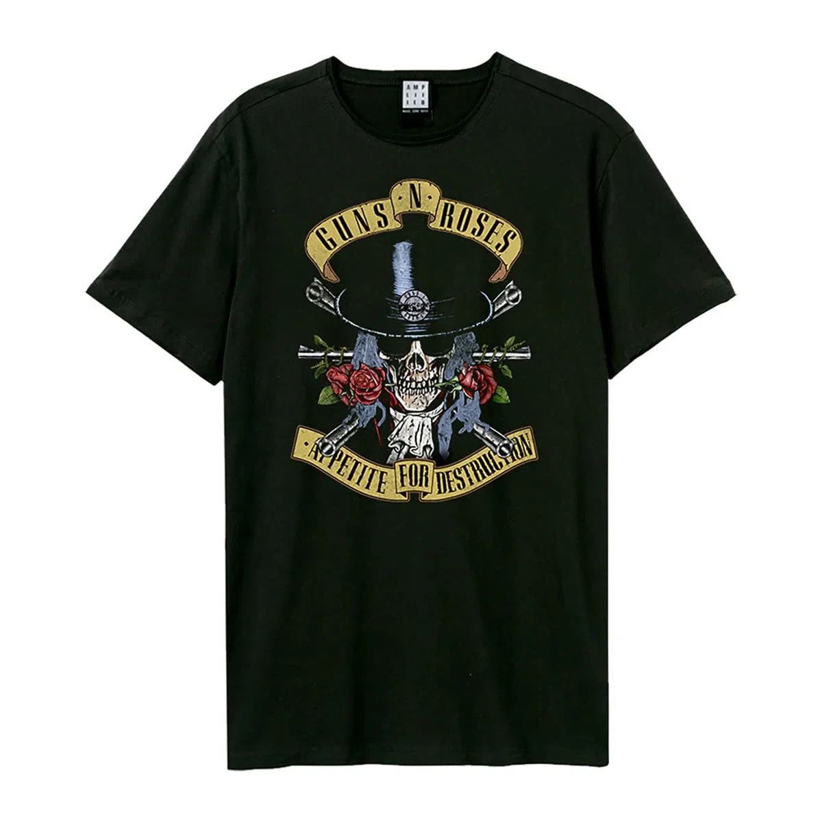 Amplified Guns N Roses T-shirt unisexe Motif tête de mort Noir