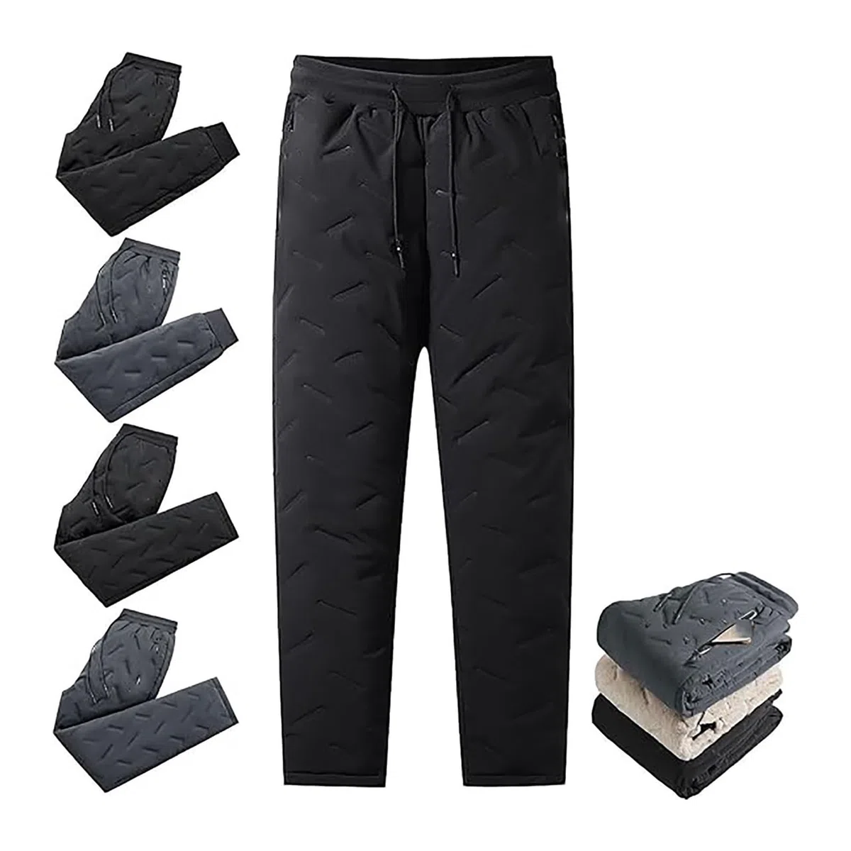 Pantalon De Jogging for Homme en Coton Doublé Thermique Chaud d'hiver en Polaire for Entraînement, Pantalon De Sport, Pantalon De Sport De Loisirs avec Poches S-7XL(Black B,3XL)