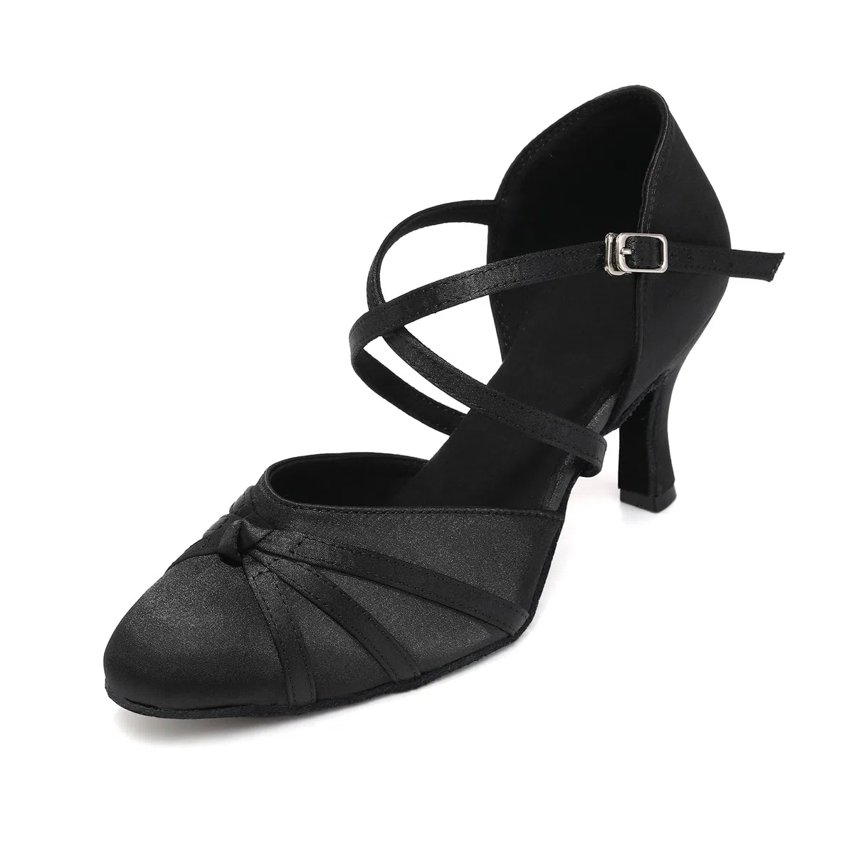 Chaussures de Danse Latine Femme à Bout Fermé Chaussures de Sanse de Salon Salsa Tango Bachata à Talons Hauts