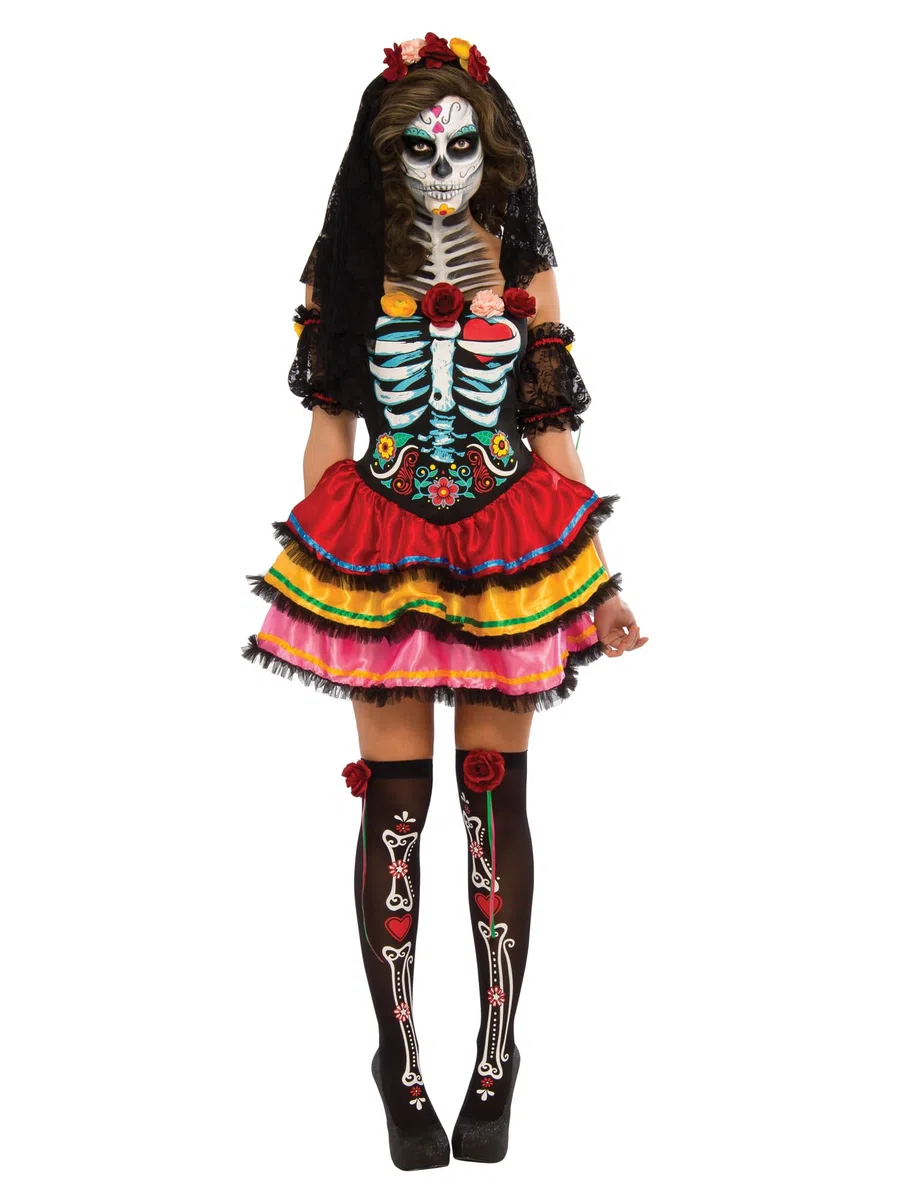 Rubie’s – Costume officiel Senorita squelette pour Fête des morts et Halloween, pour femme, taille S