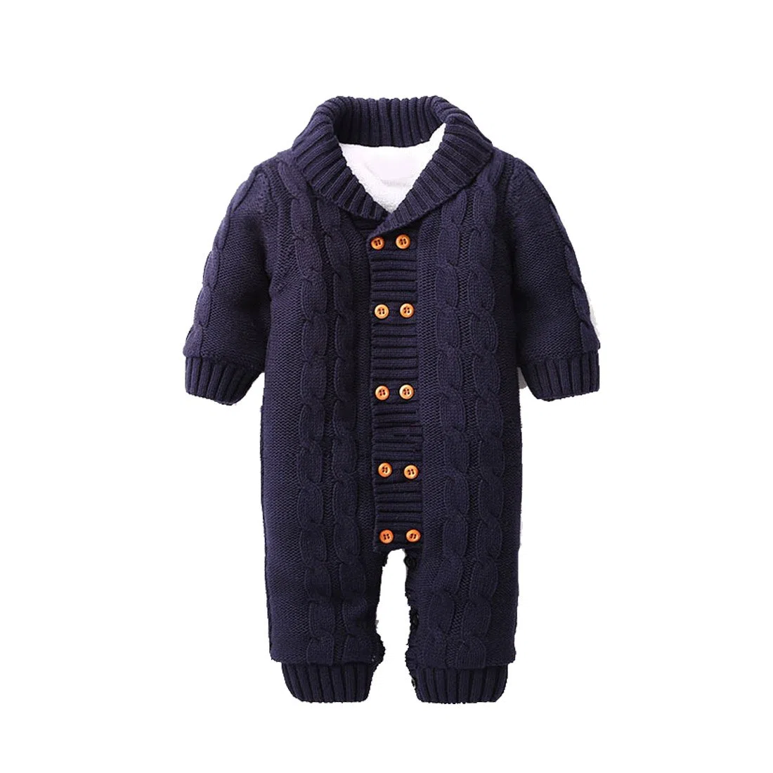 bébé en tricot Pull intérieure Plus en velours Hiver Vêtements bleu bleu 0-6 mois