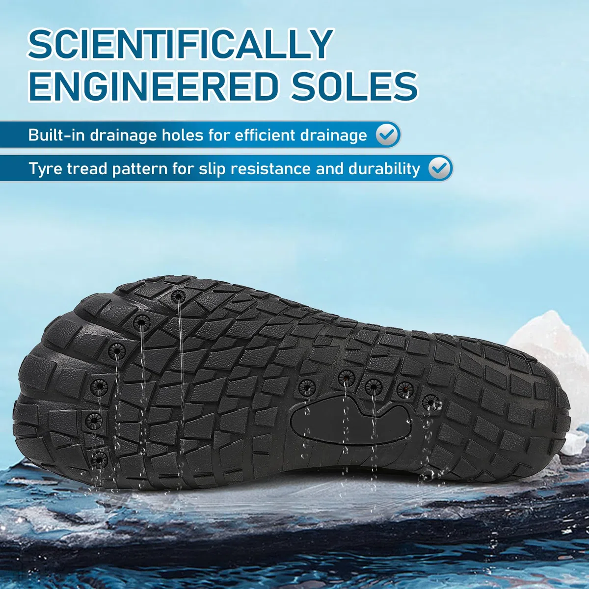 Chaussures aquatiques pour femme et homme - Chaussures pieds nus pour femme - Chaussures de natation pour femme - Chaussettes aquatiques antidérapantes - Séchage rapide - Légères