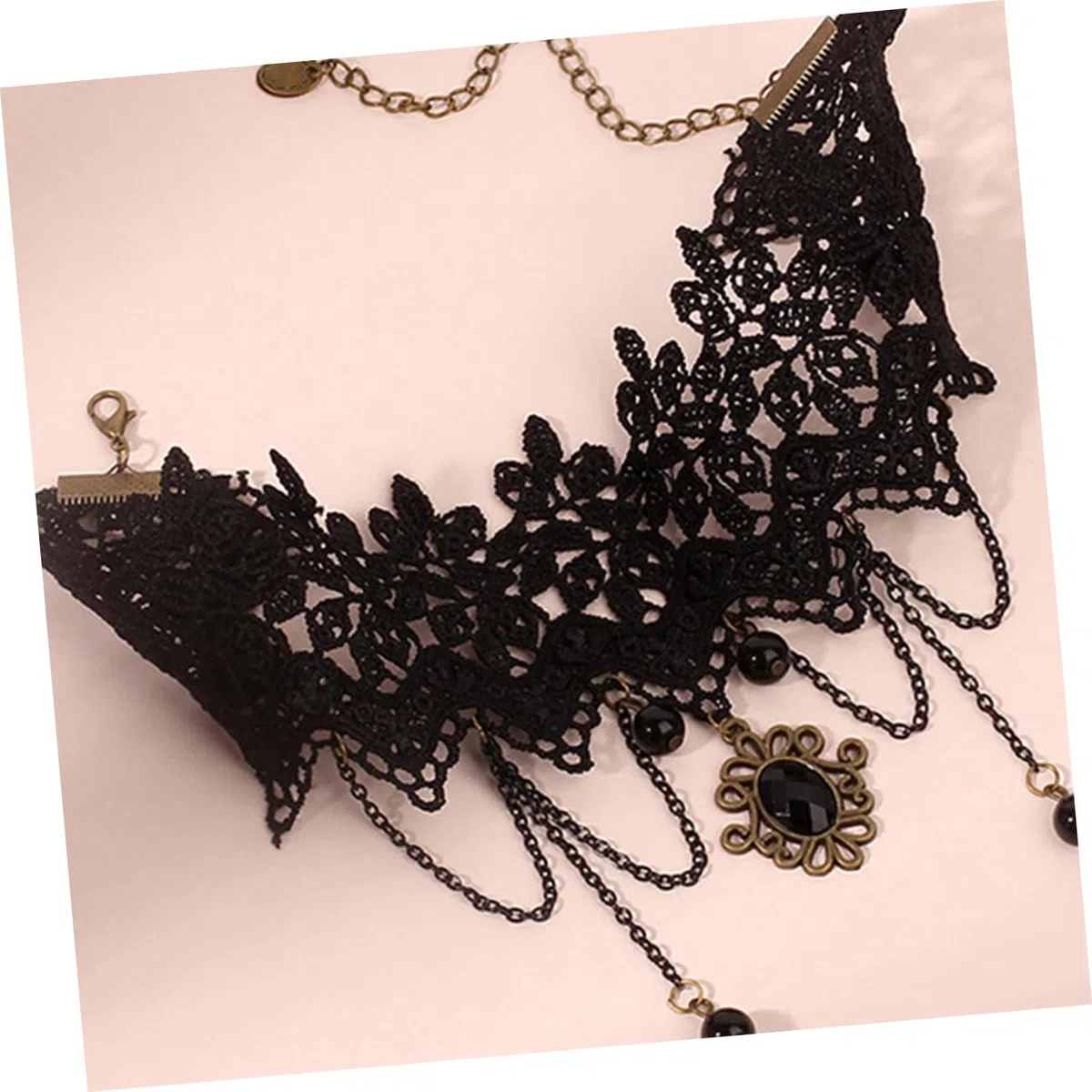 LIFKOME 9pièces Collier Gothique Avec Pendentif Accessoire Halloween Dentelle Et Franges Pour Cosplay