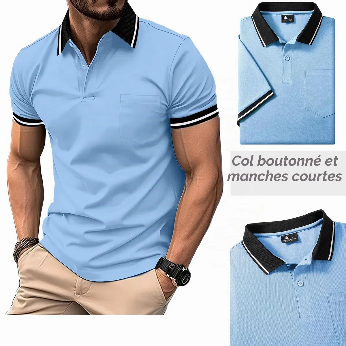 JACKETOWN Lot de 3 polos de golf à manches courtes légers et respirants pour adulte