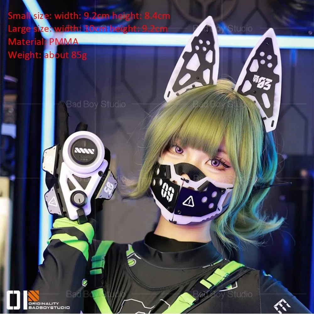 Masque Cyberpunk, Masque Fonctionnel, Cosplay, Halloween, Fête, Festival De Musique, Accessoires,Small