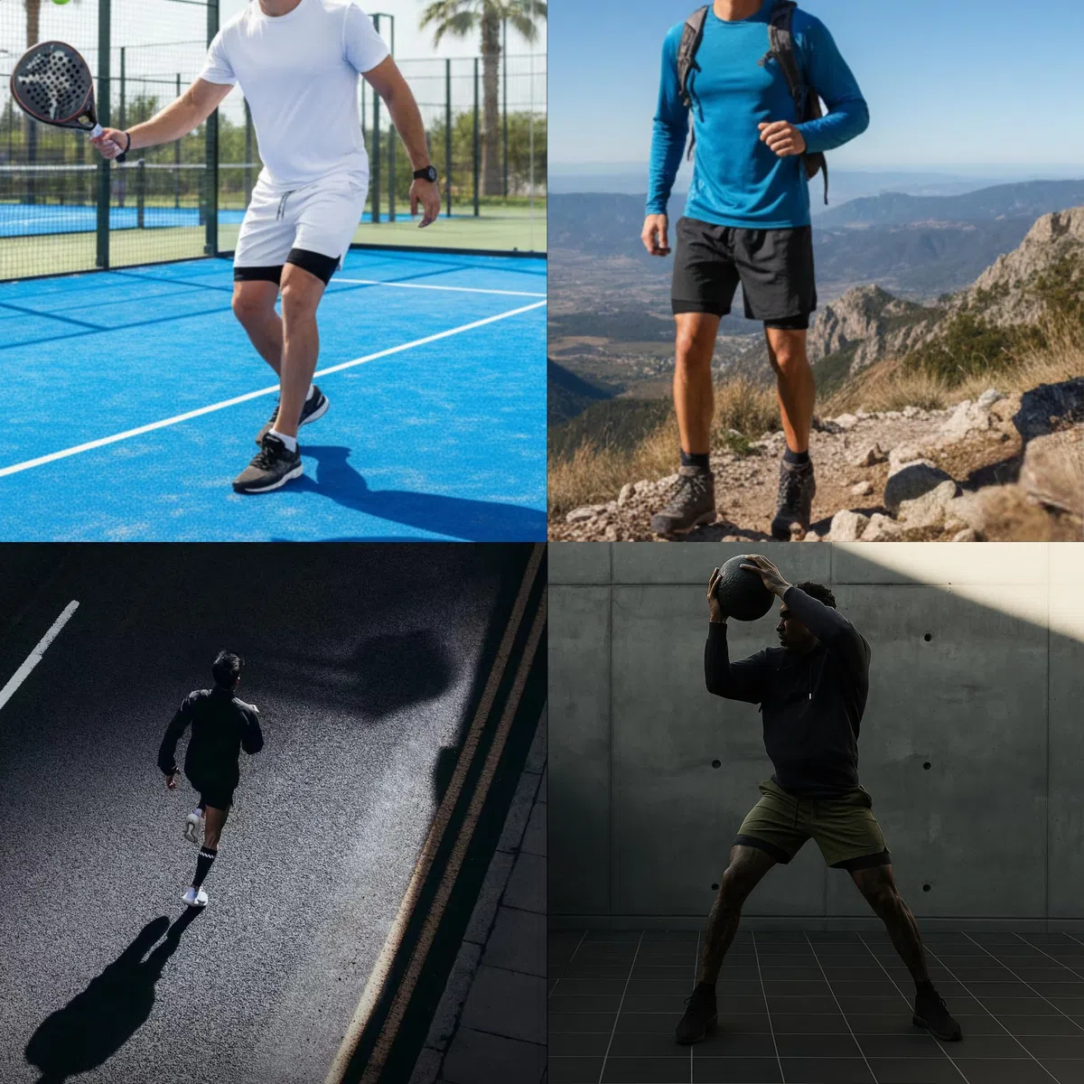 Genérico Lot de 3 shorts de sport 2 en 1 avec maille de compression interne, résistants et respirants pour gym, crossfit, course à pied, padel