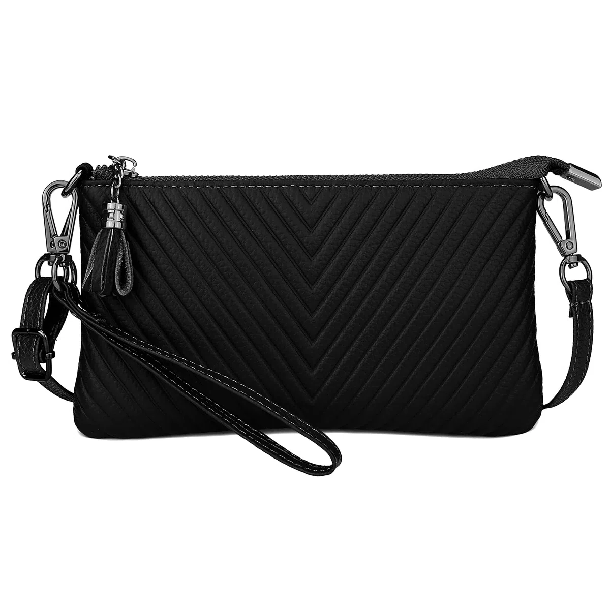 Uromee Portefeuille en cuir véritable avec chaîne amovible