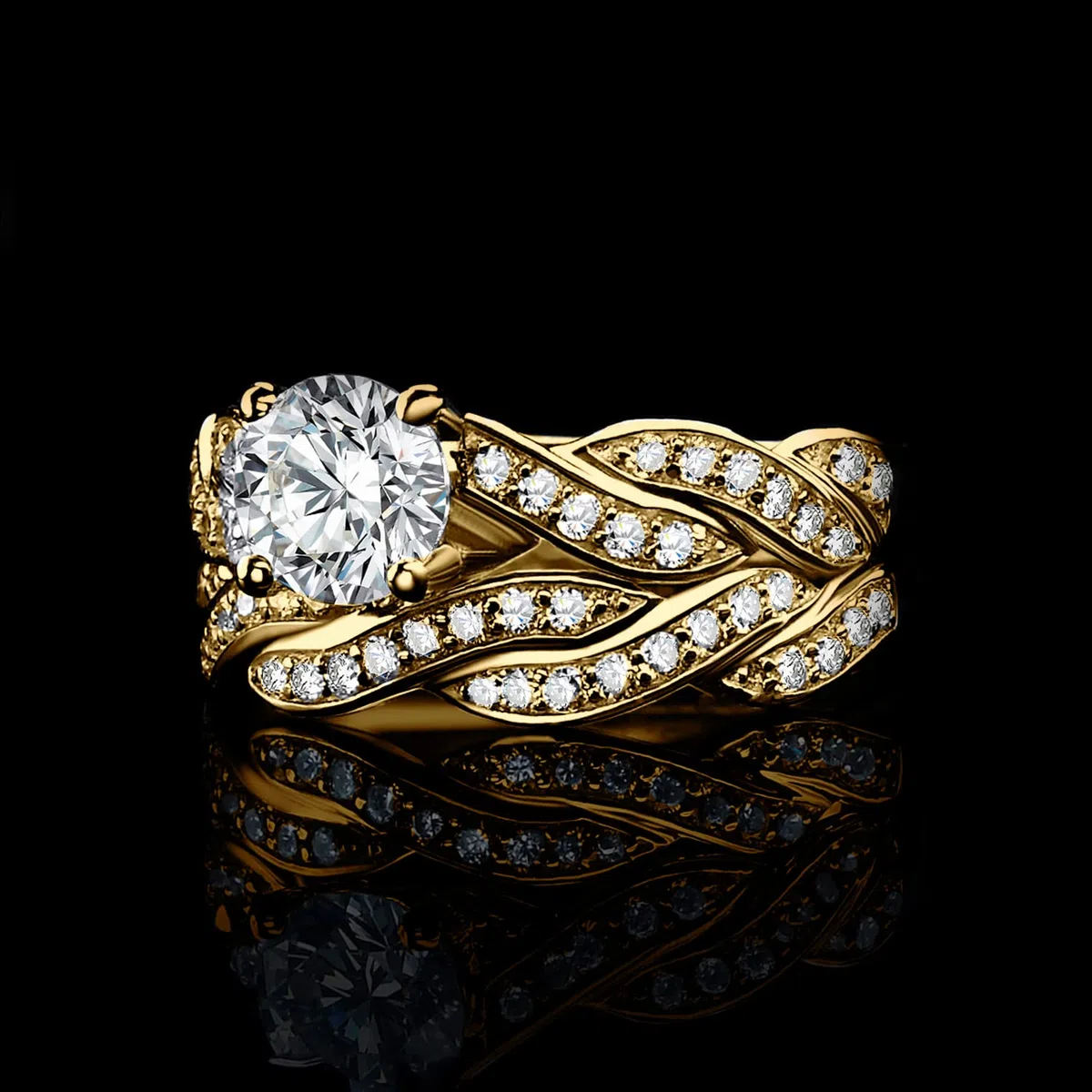 JewelryPalace 1.5ct Zircone Cubique Infini Bague Femme Argent 925 Plaqué Or Jaune Or Rose, Lot de Bague de Fiançailles Femme, Bagues Anniversaire Mariage Promise Couple Nuptiale Ensembles Bijoux