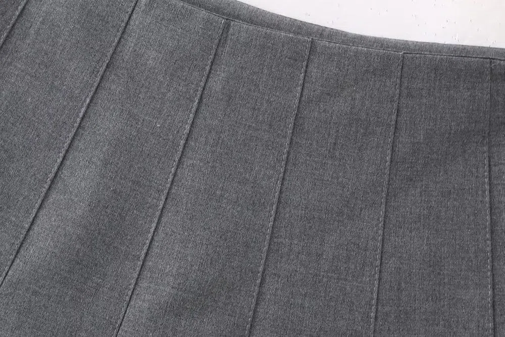SWEPER Jupe Courte Femme - Printemps Court Femmes Jupe Plissée Fermeture Éclair Taille Haute A-Ligne Décontracté Femme Mini Jupe
