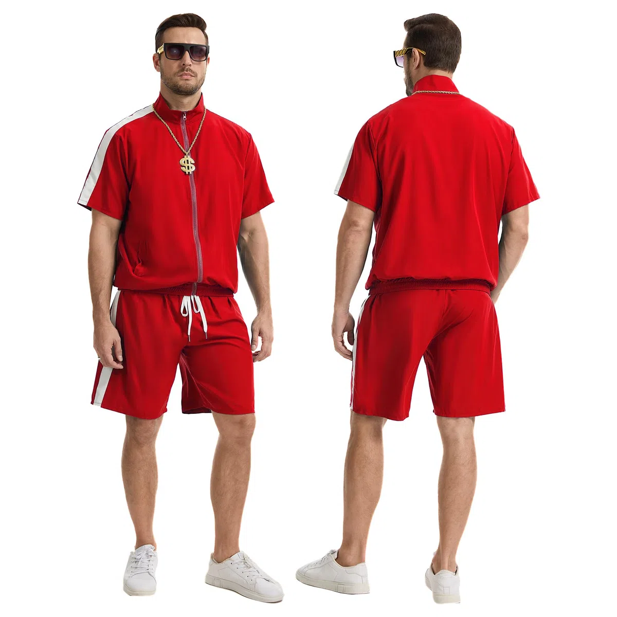 Costume de rappeur des années 80 et 90 pour homme et femme - Hip Hop Old School Survêtement pour fête à thème, Halloween, carnaval