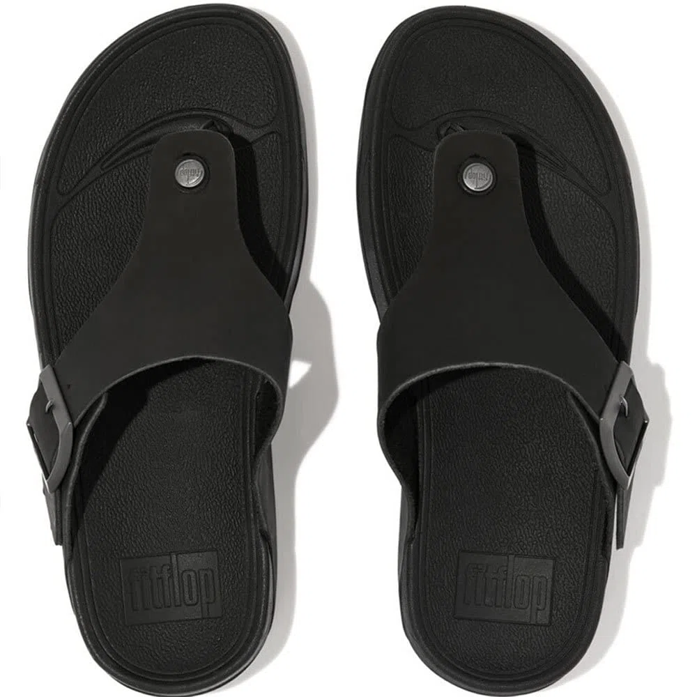 Fitflop Homme Trakk II Mens Buckle Leather Toe-Post Sandals Tongues